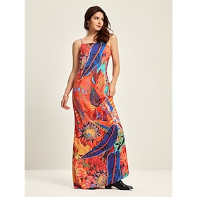 Foto: Tropische print zomermode vakantie maxi jurk women s clothing dresses print 