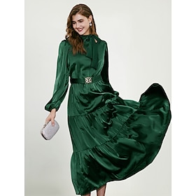 Foto: Elegante maxi jurk met ruches en riem women s clothing dresses oudjaarsjurken 