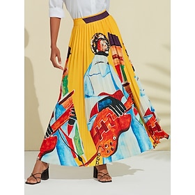 Foto: Hoge strandrok met artistieke print women s clothing bottoms skirts 