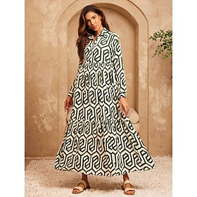 Foto: Maxi jurk met geometrische print resortkleding women s clothing dresses print 