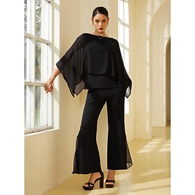 Foto: Mouwloze cape top van modal chiffon met ronde hals en women s clothing two piece sets 