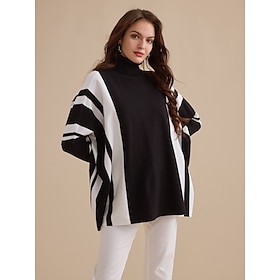 Foto: Geribde gebreide coltrui van polyester acryl women s clothing sweaters cardigans 