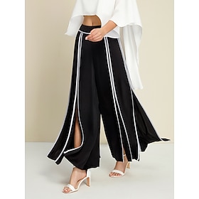 Foto: Dames brutaal maxi elegant kantoor dagelijks zwart alle seizoenen xs s m women clothing bottoms pant