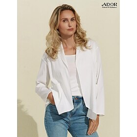 Foto: Damestencel getextureerde stof casual ademend uv vest met zak women s clothing tops blouses shirts 