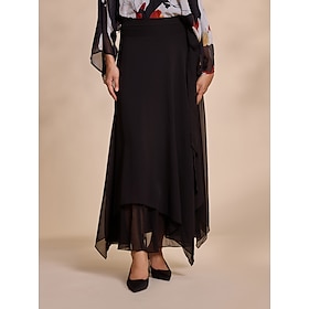 Foto: Maxirok van chiffon met onregelmatige zoom women s clothing bottoms skirts 